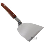 Turner Burger Heavy Duty Polished Stainless Steel Grill Spatula Scraper Wood Handle