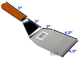 Turner Burger XL Heavy Duty Polished Stainless Steel Grill Spatula Scraper Wood Handle