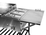Taco Cart 36" Stainless Steel Griddle w/ 3 Steamers Pans Catering Plancha Propane Gas