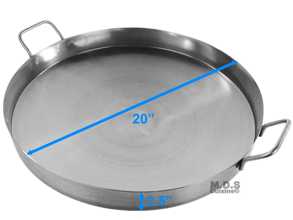 8.5 Stainless Steel Flat Square Fry Pan Comal – R & B Import