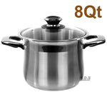 Stock Pot 8qt Stainless Steel Tri-Ply Encapsulated Bottom Dutch Oven NEW