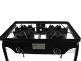 Double Two Burner Stove Heavy Duty Outdoor  Stand Portable BBQ Grill Camping NEW