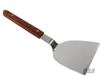 Turner Burger Heavy Duty Polished Stainless Steel Grill Spatula Scraper Wood Handle