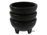 Molcajete 3pc Salsa Bowl for Guacamole Sauce Chips Deep Mexican Tortilla Black
