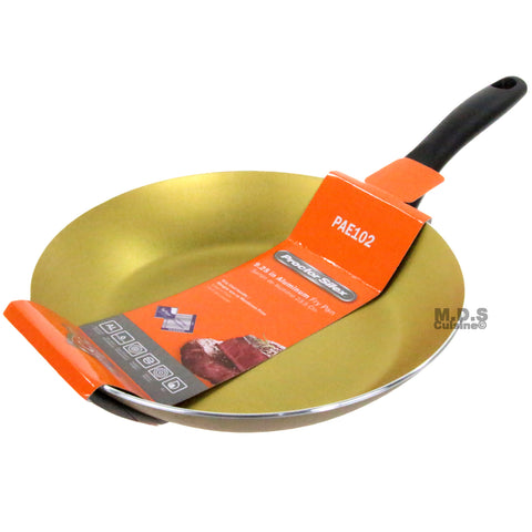 Fry Pan Non Stick 9" Inch Teflon Golden Aluminum Stay Cool Handle Skillet