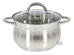 Stainless Steel 12pc Cookware Set W/ Heavy Gauge Capsulated Bottom & Glass Lids