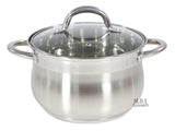 Stainless Steel 12pc Cookware Set W/ Heavy Gauge Capsulated Bottom & Glass Lids