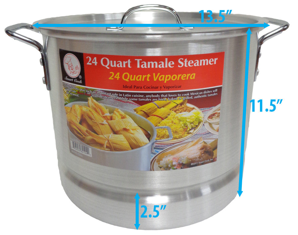 24 Qt Tamale Steamer Vaporera Stock pot Premium Aluminum 6 Gallons