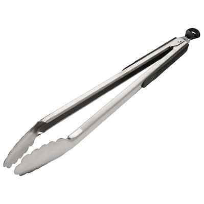 Restaurantware Met Lux Stainless Steel Heavy-Duty Tongs - with Rubber Grip - 16 inch - 1 Count Box