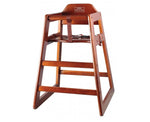 High Chair Kids Mahogany WoodenCommercial Kitchen Restaurant Supply Booster Seat with Straps