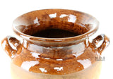 Olla De Barro Frijolera Brown Gloss Finish 4 Qt. Canterito Traditional Decorative Artisan Artezenia Lead Free Fishbowl