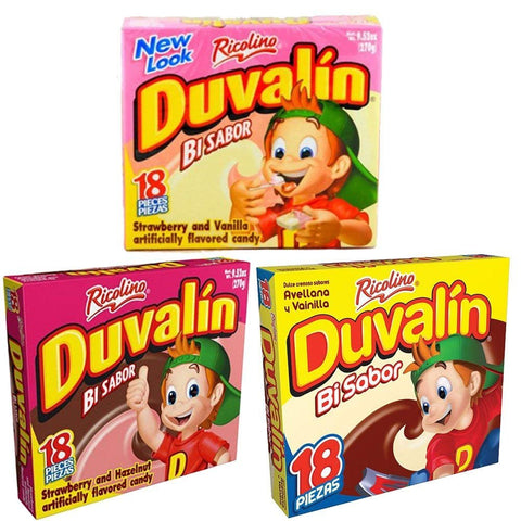 Mexican Candy Duvalin bundle 3 Cases 18pc Each Case 54pc Total Dulces Chocolate.
