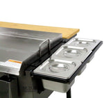 Ematik Griddle 31” 100% Heavy Duty Gauge Steel Stainless Steel Catering Cart Grill Taco Cart Tailgate Camping Stove (Catering Griddle Cart 31" -Bundle Set)