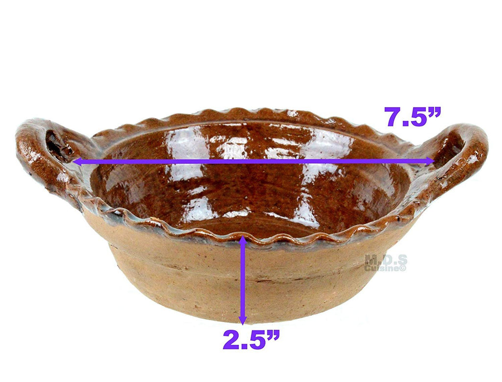 Cazuela De Barro 7.5” Brown Glaze Interior Finish 100% Lead Free Mexic –  Kitchen & Restaurant Supplies