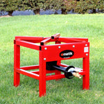 Ematik High Pressure Outdoor Propane Gas Single Burner Durable 100,000 BTU Red Steel Cooker Stove with Adjustable 20 PSI Hose and Regulator Made in The U.S.A.