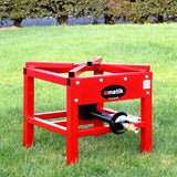 Ematik High Pressure Outdoor Propane Gas Single Burner Durable 100,000 BTU Red Steel Cooker Stove with Adjustable 20 PSI Hose and Regulator Made in The U.S.A.