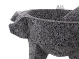 Molcajete Pig Head  Lava Stone 8" Mortar Pestle Bowl Tool Spice Grinder New