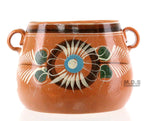 Olla De Barro Frijolera w/Lid 3.5 Qt. Canterito Cazuela Traditional Floral Decorative Artisan Artezenia Lead Free