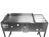 Ematic Catering Cart 36” Griddle 100% Pure Heavy Duty Gauge Steel Commercial Stainless Steel Taco Cart Grill with Steamer