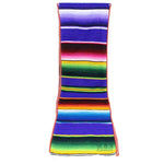 Ematik Serape Traditional Vibrant Colorful 100% Mexican Table Runner Zarape Throw Blanket Table Linen from Saltillo Coahuila Fiesta (Cobalt Blue)