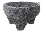Molcajete PigHead 5.5” Mini Mortar & Pestle Salsera Salsa Guacamole Tejolote Metlapil Lavastone Aztec Mayan Toltec Volcanic Rock Ancient Traditional Pre-Hispanic Antique Grinding Stone Metlapil Bowl