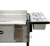 Ematik Griddle 31” 100% Heavy Duty Gauge Steel Stainless Steel Catering Cart Grill Taco Cart Tailgate Camping Stove (Catering Griddle Cart 31" -Bundle Set)