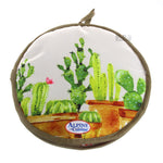 Tortilla Warmer 10” Microwavable Fabric 2 Sided Mexican Red Peppers and Cactus I