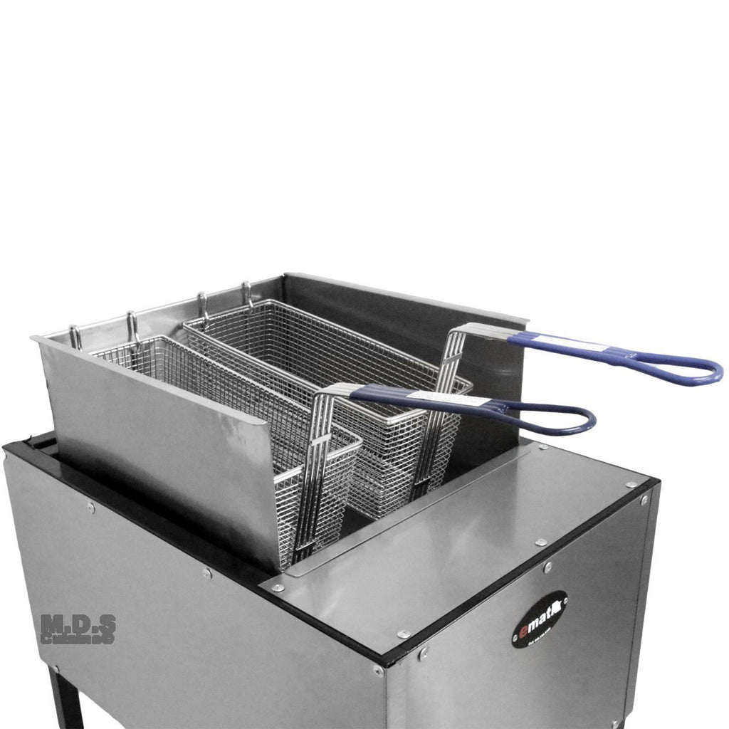 Dual Basket Stainless Steel Deep Fryer - 4 qt