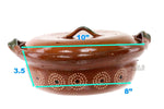 Cazuela De Barro 10“ with Top Lead Free Clay Traditional Floral Artisan Artezenia Olla Casserole Mexican
