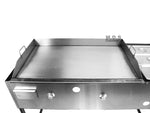 Ematic Catering Cart 36” Griddle 100% Pure Heavy Duty Gauge Steel Commercial Stainless Steel Taco Cart Grill with Steamer