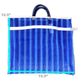 Shopping Bags Mercado Mexican Tote Grocery Handmade 15.5” X 12.5" Carrying Assorted Flannel Colored Mesh Reusable Market Bag Cocina Mexicano ((M) Blue Mexican Handbag)