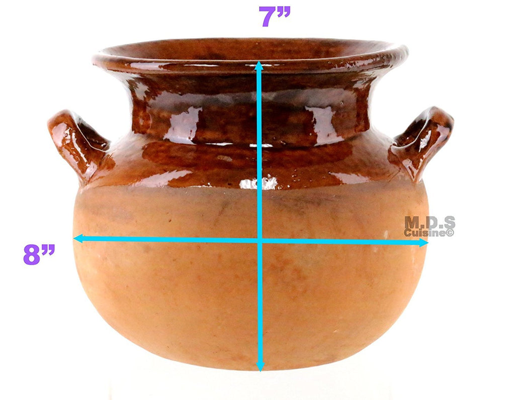 Olla de Barro Frijolera sin Plomo / Lead Free Clay Bean Pot with lid Small