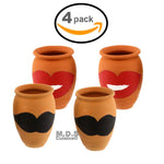 Cantarito De Barro 12 Oz Decorative Artisan Artezenia Jarrito Traditional Authentic Mexican Lead Free Red Clay Loco Margarita Michelada (2 Cantaritos)