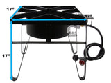 Single High Pressure Gas Burner Square Patio Outdoor Stove Propane Camping Heavy Duty