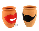 Cantarito De Barro 12 Oz Decorative Artisan Artezenia Jarrito Traditional Authentic Mexican Lead Free Red Clay Loco Margarita Michelada (2 Cantaritos)