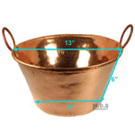 Cazo De Cobre Para Carnitas Large 13" Heavy Duty Gauge Copper 100% Made Mexico