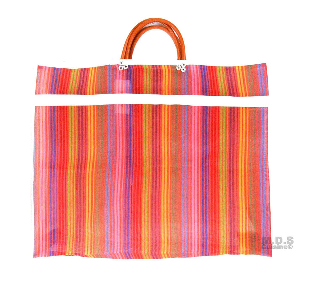 Mexican Large Recycled Plastic Tote Bag, Mexican Mercado Bag Tote