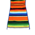 Ematik Serape Traditional Vibrant Colorful 100% Mexican Table Runner Zarape Throw Blanket Table Linen from Saltillo Coahuila Fiesta (Cobalt Blue)