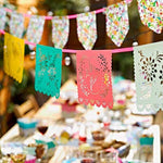 Papel Picado 16Ft Plastic Traditional Authentic Cultural Mexican Decorative Fiesta Party Flags Patterned Folk Art Festive Decorations