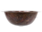 Sink Round Circular Hand Hammered Artisan Copper Cobre Extra Deep Luxor Modern Bathroom Antique Style Sink Sumidero