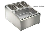 Condiment Holder 18/8 100% Durable Stainless Steel Heavy Duty Commercial Grade Condiment Dual Opening Table-top Platform Rack for Steam Table Trays