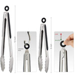 Ematik Tongs 9.5" Stainless Steel Durable Locking BBQ Grilling Tong Serving Kitchen Restaurant Serve-Ware