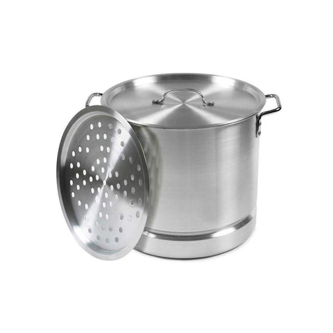 Stock-Pot 16 Qt Aluminum Steam-Pot with Steamer Rack Tamales Heavy