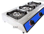 Ematic Stove Triple 3 Head Burner 28" Countertop Outdoor Camping Stainless Steel Propane Gas Cookout Barbecue Alternative Portable