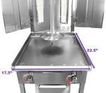 Trompo Para Tacos Al Pastor Dual Infrared Propane Gas Burner with Stainless Steel Comal Griddle 9.5" Pastor Knife and Stand