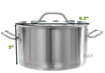 Dutch Oven 6 Qt Encapsulated Pot Stainless Steel Commercial Brush Finish with Lid