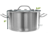 Dutch Oven 6 Qt Encapsulated Pot Stainless Steel Commercial Brush Finish with Lid