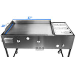 Ematic Catering Cart 36” Griddle 100% Pure Heavy Duty Gauge Steel Commercial Stainless Steel Taco Cart Grill with Steamer