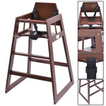 High Chair Kids Mahogany WoodenCommercial Kitchen Restaurant Supply Booster Seat with Straps
