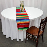 Ematik Serape Traditional Vibrant Colorful 100% Mexican Table Runner Zarape Throw Blanket Table Linen from Saltillo Coahuila Fiesta (Cobalt Blue)